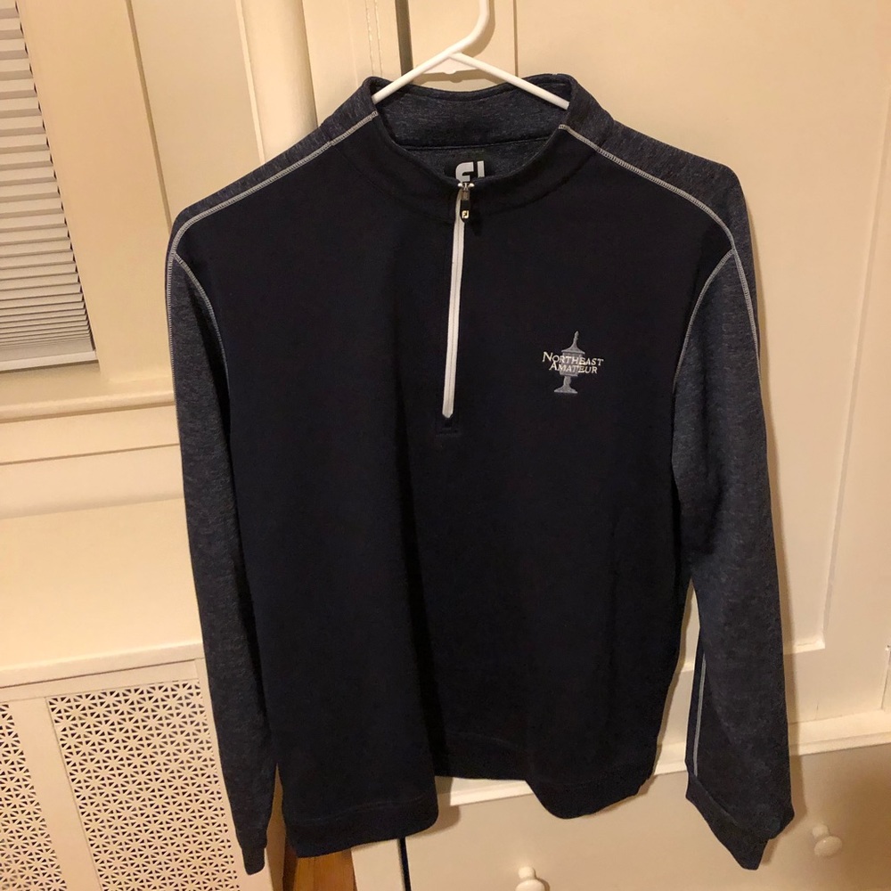 FootJoy - Men’s Quarter-Zip - Size Medium - Navy/Heathered Navy
